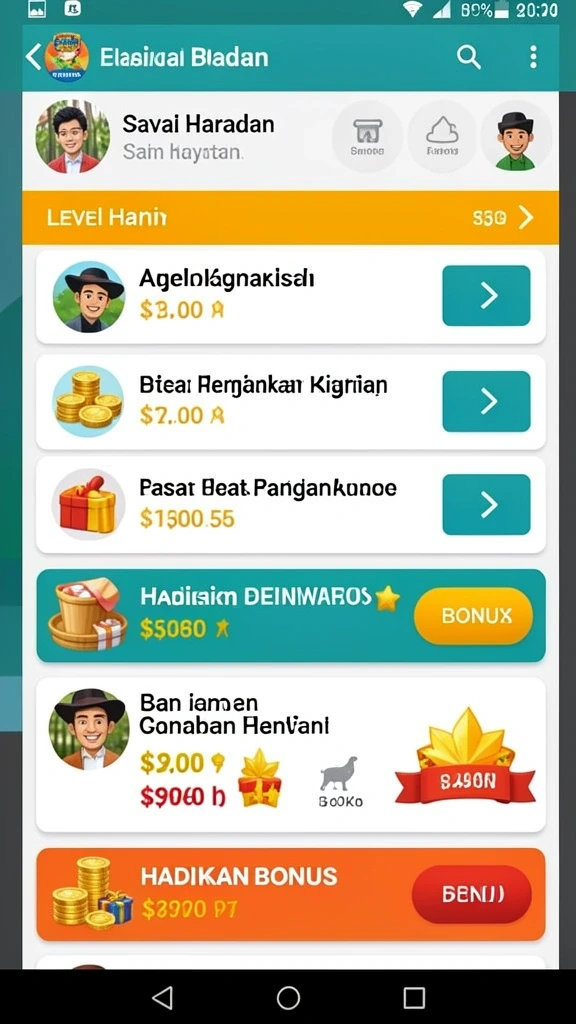 Level penuh tantangan untuk meningkatkan keterampilan bermain.