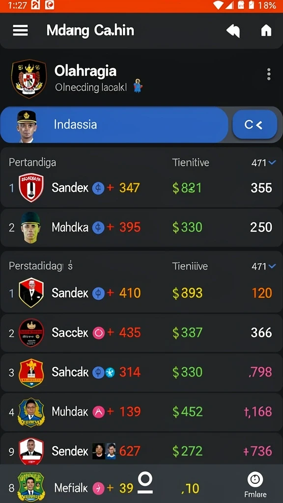 Beragam pilihan permainan judi online.