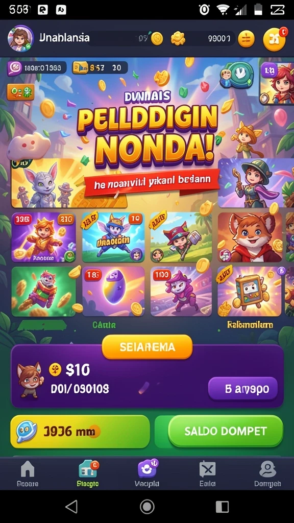 Screenshot 2: Menampilkan berbagai tema permainan slot yang tersedia.